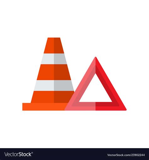 Road Emergency Signs Warning Triangle Traffic Vector Image
