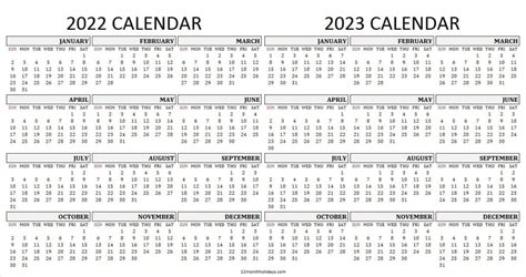 2022 And 2023 Academic Calendar Printable Printable Word Searches