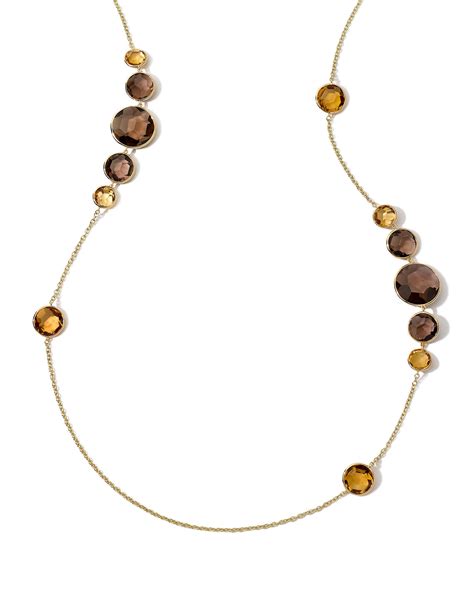 Ippolita 18k Gemma Citrine Quartz Station Necklace In Gold Lyst