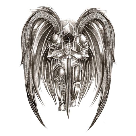 Angelwarrior 1 1200×1200 Tatuagem De Anjo Guerreiro Tatuagem