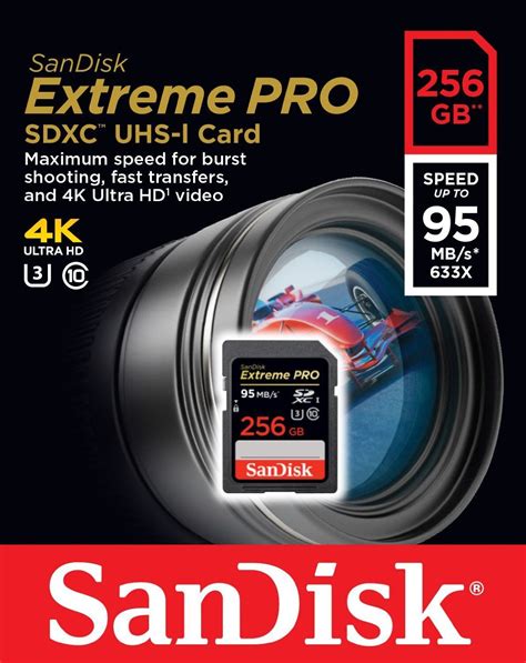 Sandisk 256gb 256g Extreme Pro Sd Sdxc Card 95mbs Class 10 Uhs 1 U3 4k