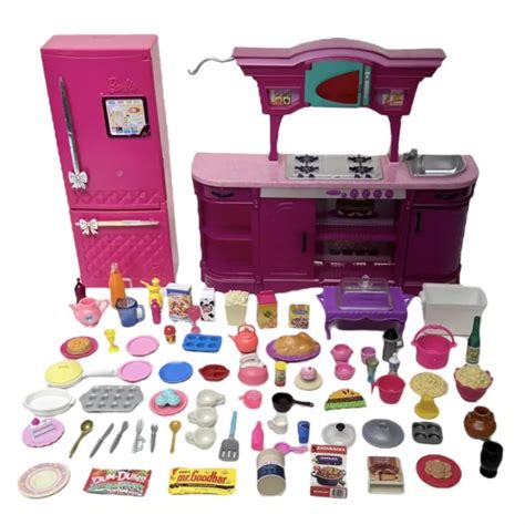 Barbie Dream House Glam Purple Pink Kitchen Oven Microwave Sink Food