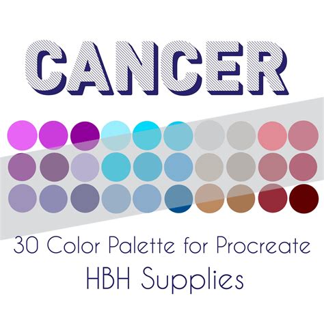 Cancer Palette Procreate Palette Procreate Colors Procreate Etsy