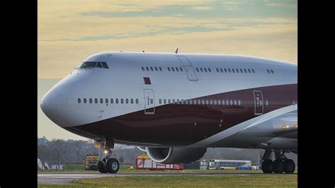 Boeing 747 8zvbbj Vq Bsk Qatar Amiri Flight Departing For Zurich