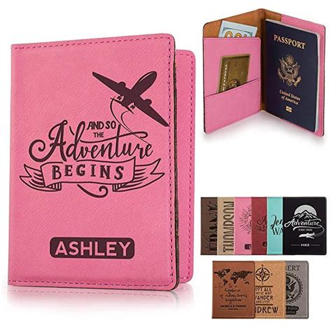 Personalized Passport Holder 10 Color Leatherette Passport Cover For