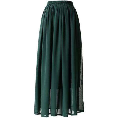 Chicwish Darkgreen Pleated Maxi Skirt Green Maxi Skirt Maxi Skirt