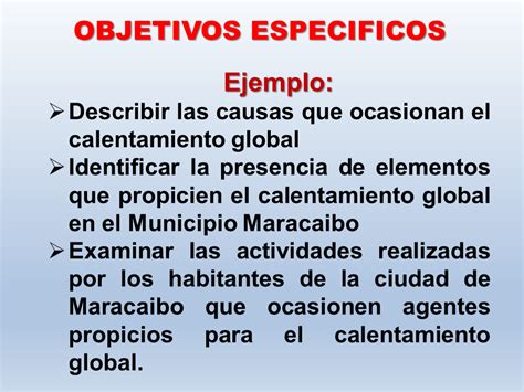 Objetivos Generales Y Especificos Ejemplos