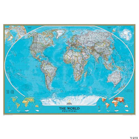 National Geographic World Classic Wall Map Mural Oriental Trading