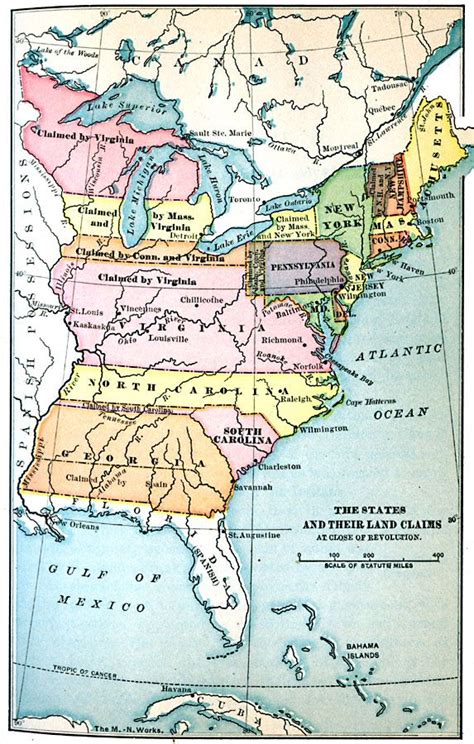 The States And Their Land Claims At Close Of Revolution 1783