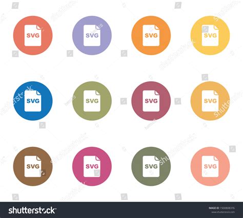 Svg File Icons 12 Different Colors เวกเตอร์สต็อก ปลอดค่าลิขสิทธิ์