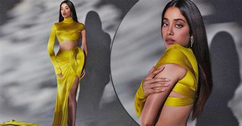 Janhvi Kapoor Serves It And How Looks Hawt And Sultry In An Acid Yellow Sculpted Co Ord Set