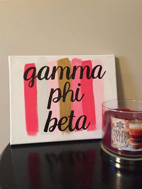 Paint Stroke Sorority Canvas Gamma Phi Beta By Paintmepeachy