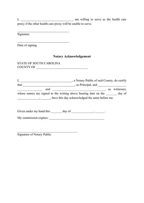 South Carolina Advance Directive For Health Care Form Fill Out Sign
