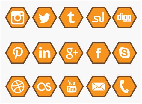 Orange Social Media Icons Social Media Icon Orange Hd Png Download