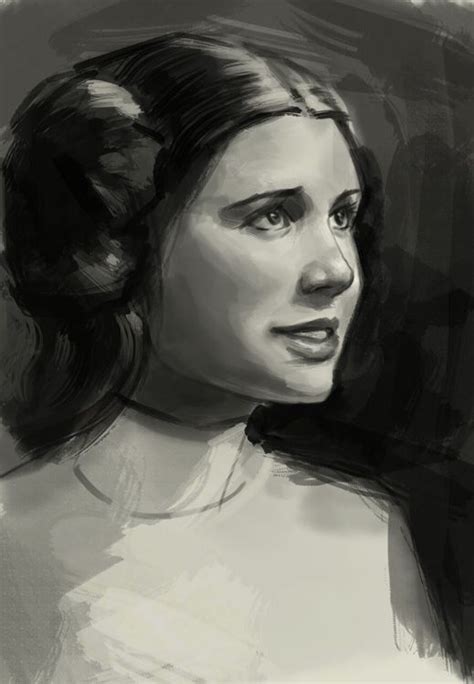How To Draw Portrait Princess Leia Portrait Drawing Star Wars