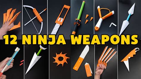 Amazing 12 Origami Paper Ninja Weapons Youtube