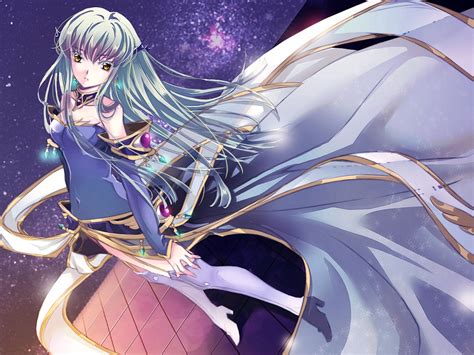 Cc Choker Code Geass Green Hair Jpeg Artifacts Long Hair Meimi K