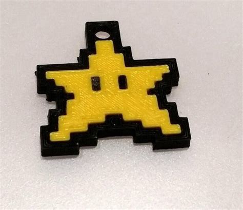 D Printed Star Keychain Super Mario World Single Extrusion By