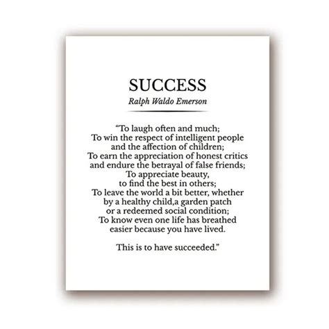 Emerson Quote About Success Poem This Is To Have Succeeded Prints