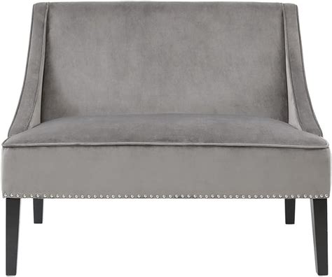 Madison Park Grey Avalon Swoop Arm Settee See Kitchen And Dining