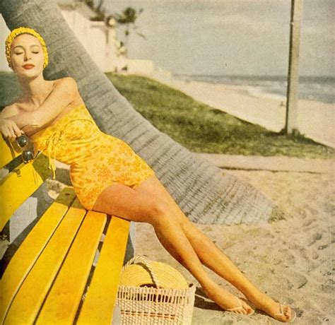 Yellow Bathing Suit 1950s Vintage Swimwear Vintage