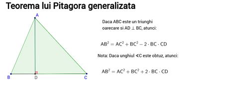 Teorema Lui Pitagora Generalizata Geogebra