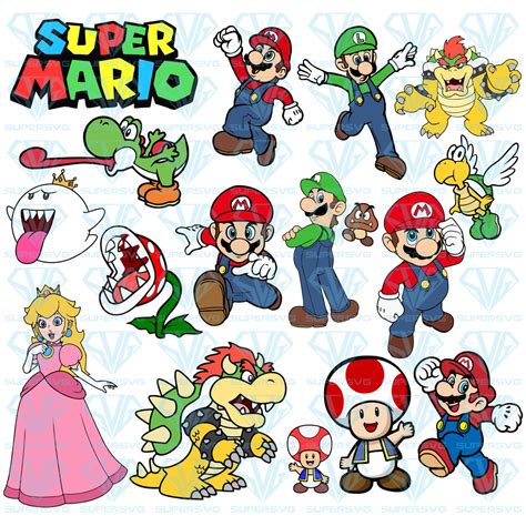 Layered Mario Bundle Svg Files For Silhouette Files For Cricut Svg Dxf