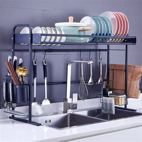 Expandable Over The Sink Dish Drying Rack，304 Stainless Steel Large