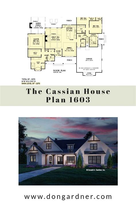 The Cassian House Plan Is Shown In Two Different Colors And Features An