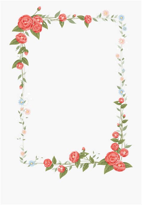 Borders And Frames Borders For Paper Flower Frame Png Page Borders