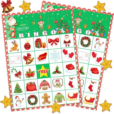 Buy Funnlot Christmas Bingo Game For Large Group Christmas Party Games