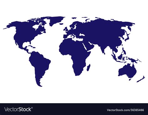Simple World Map Sign On White Background Vector Image