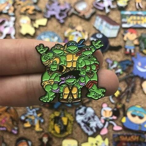 tmnt ninja turtles pose custom enamel pin pin badge retro etsy in 2021 enamel pin etsy