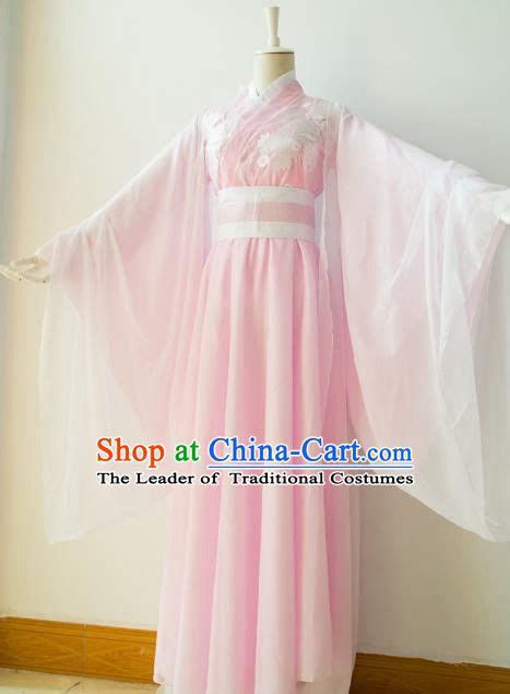 Chinese Traditional Han Dynasty Princess Pink Hanfu Dress Ancient