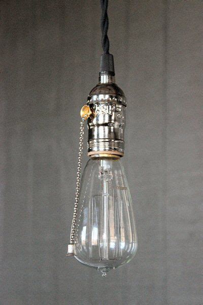 Industrial Bare Bulb Pendant Light Pull Chain Socket Lighting Wedison