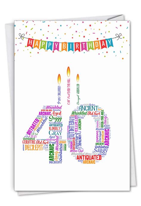 Buy Nobleworks Word Cloud 40 Hilarious 40th Birthday Greeting Card