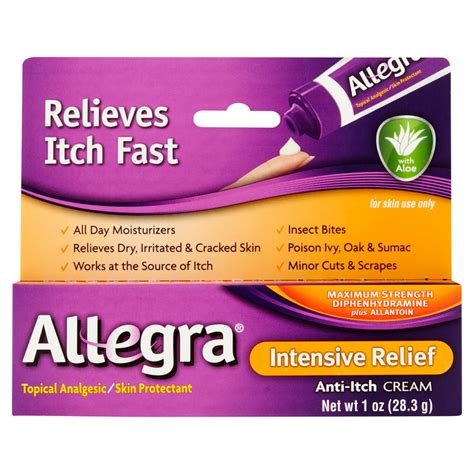Allegra Anti Itch Cream With Aloe 1 Oz