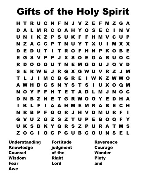 Ts Of The Holy Spirit Crossword Wordmint