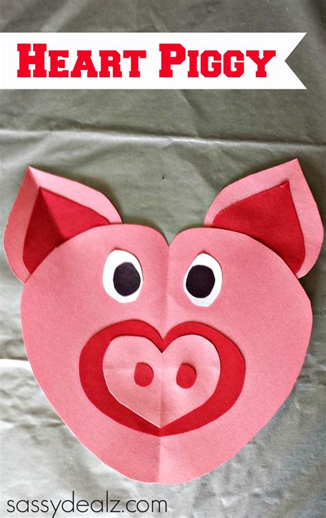 Heart Pig Craft For Kids Pig Crafts Animal Crafts For Kids
