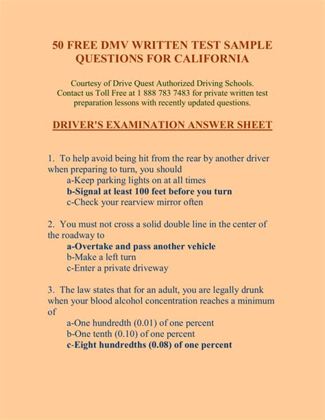 These free tests is to help you pass your ca permit test on the first try. 50 free sample questions for the california dmv written test