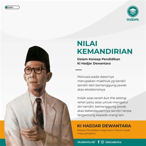 Nilai Kemandirian dalam Konsep Pendidikan Ki Hadjar Dewantara - STUDENTA