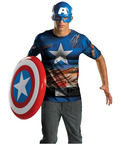 Adult Captain America Movie Costume Kit Men Superhero