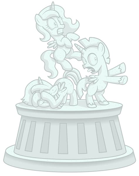 Celestia Luna And Discord Turned Into Stone By Aleximusprime On