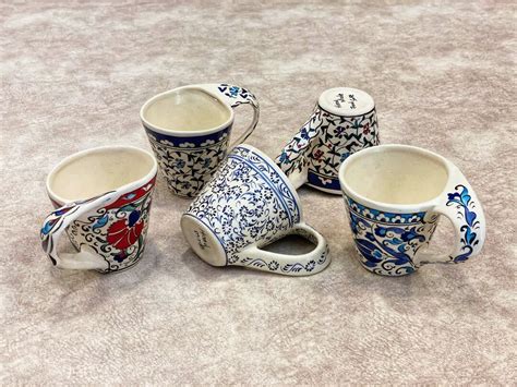 Turkish Ceramic Coffee Mug Handmade Floral Coffee Mug Etsy