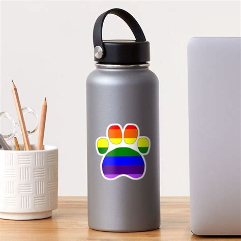 Gay Pride Paw Print Sticker For Sale By Jakobalvira Redbubble