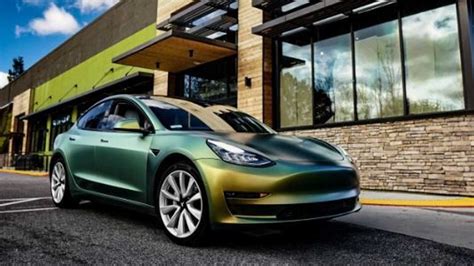 Check Out This Unique Green Color Changing Tesla For St Pattys Day
