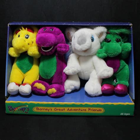 Vintage Barneys Great Adventure Friends 4 Pack Barney 7 Plush 1997