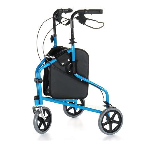 Lightweight Foldable 3 Wheel Rollator Walker For Seniorsw Ergonomic