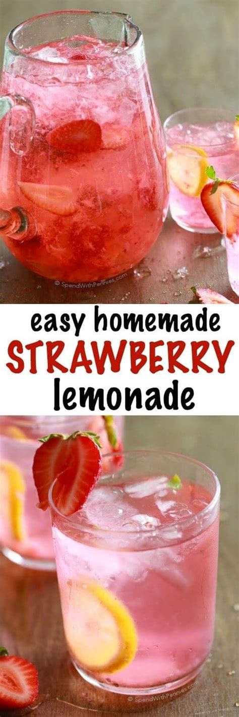 Easy Strawberry Lemonade Is Loaded With Ripe Strawberries And Fresh