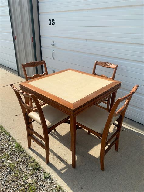 Vintage Stakmore Folding Table And Chairs Seedsyonseiackr